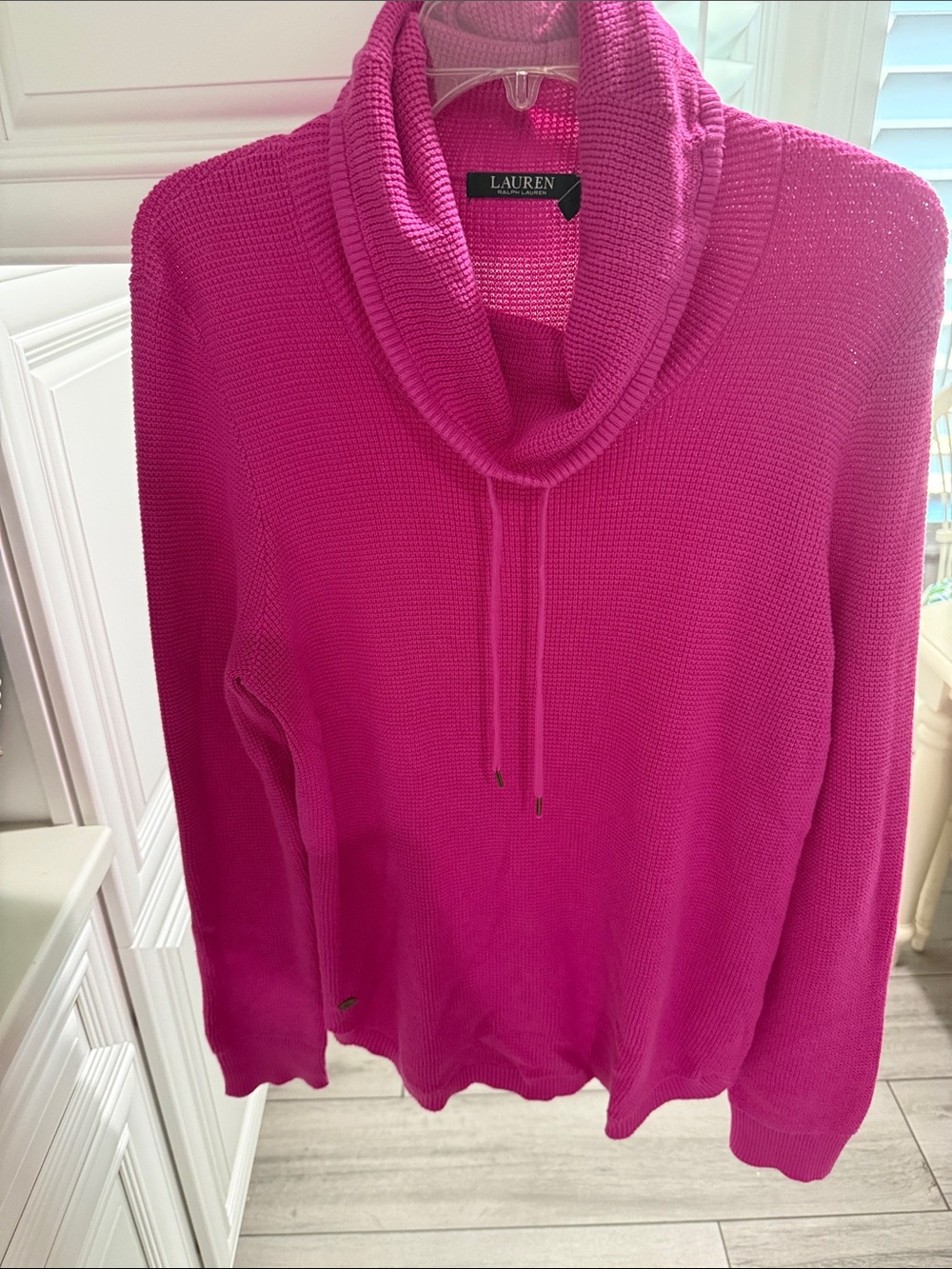 Lauren Ralph Lauren Hot Pink Cowl Neck Sweater
